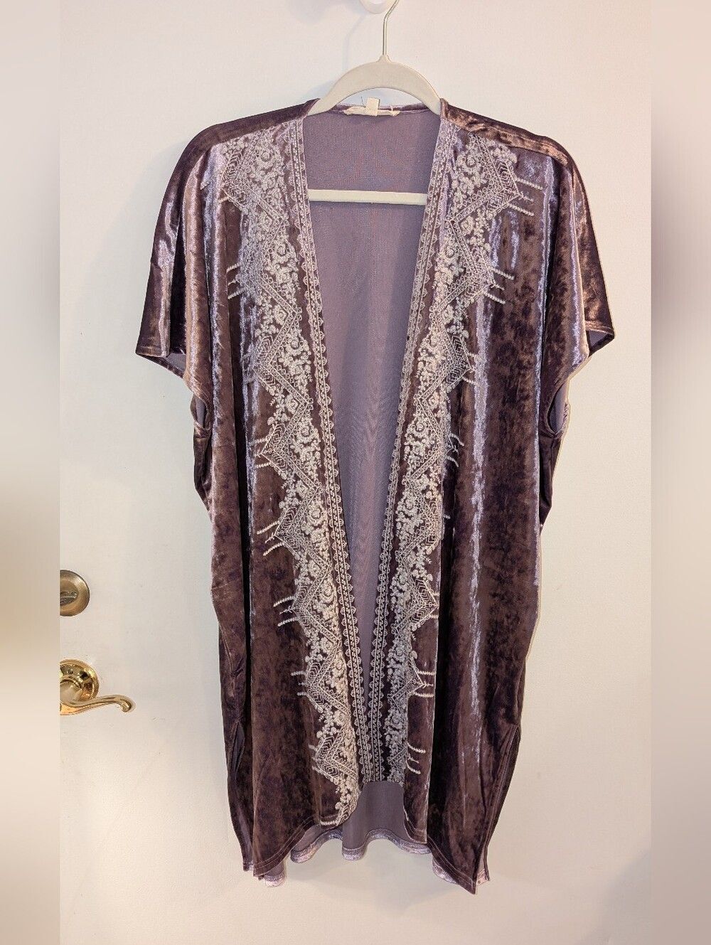 Indigo Thread Co. Purple Kimono with Satin Trim